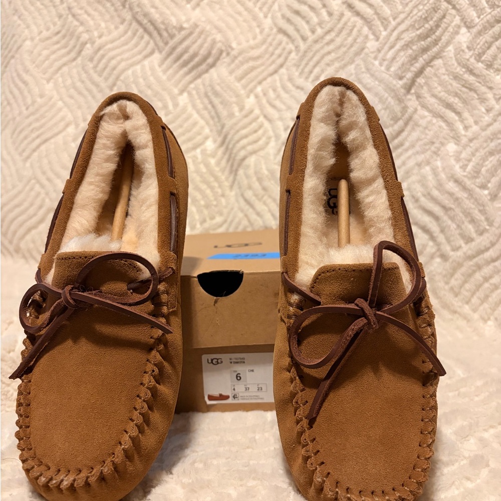 UGG Tan Suede Moccasin Slippers